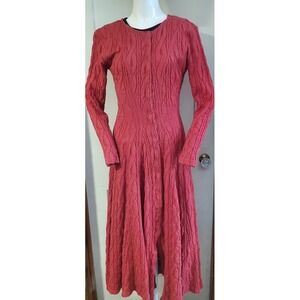 VTG 80s‎ KAREN ALEXANDER Red Snap Up A Line Style Dress Sz S Read Description